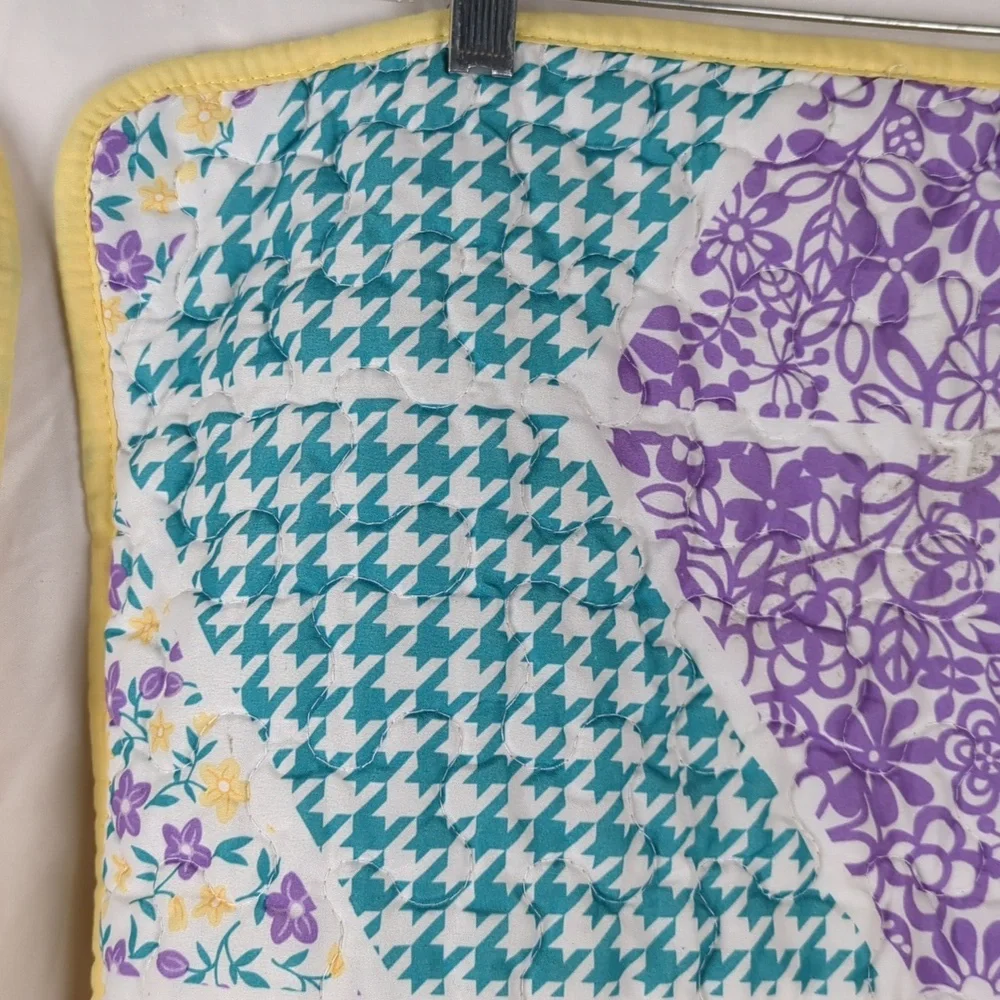 Set of Two Quilted Pillow Cases Chevron Cottagecore